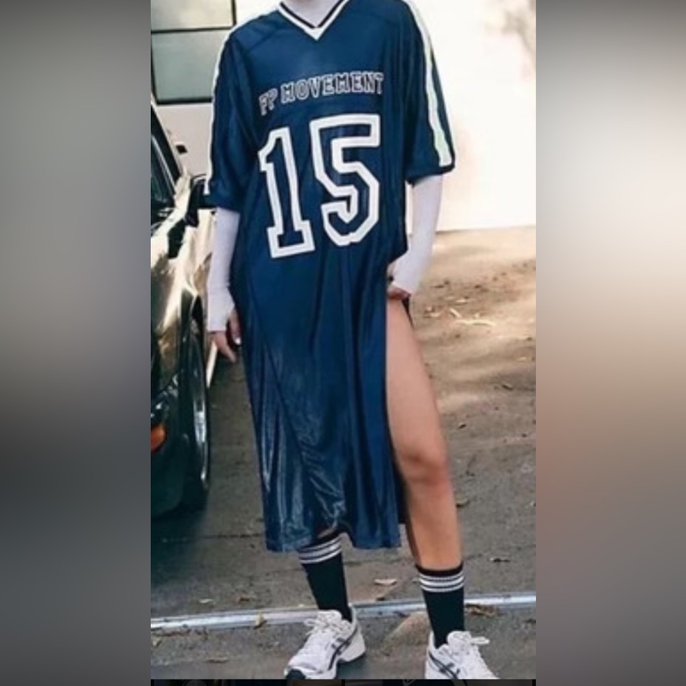 Blue Sports Jersey Dress